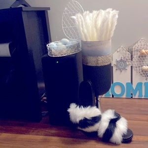 New Zebra Black Slippers -Not my size unused